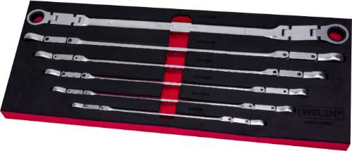 Welzh - Double-Joint Ratchet Aviation Wrench Set 8-19 mm