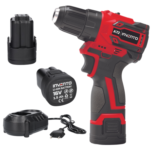 Cordless Drill 3/8&quot; INVENTO A72 - Set + 2x 1.5Ah Batteries