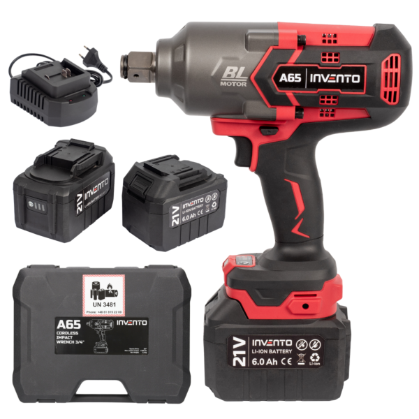 Cordless Impact Wrench 3/4&quot; INVENTO A65 - Set in a Case