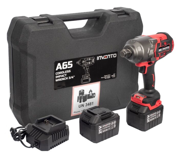 Cordless Impact Wrench 3/4&quot; INVENTO A65 - Set in a Case