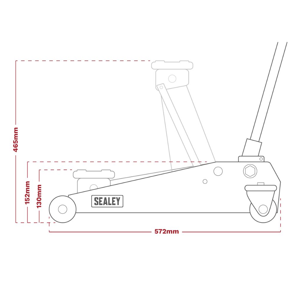 SEALEY ROADMASTER TROLLEY JACK 3 TONNE