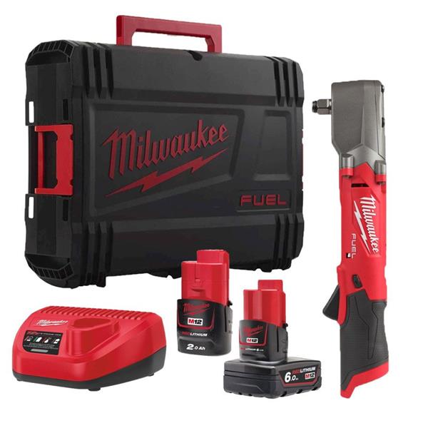 Milwaukee 12V 1/2&quot; Right Angle Impact Wrench (1x2.0Ah + 1x6.0Ah)