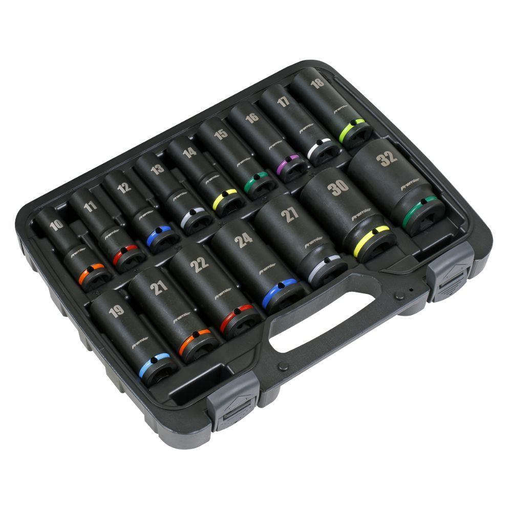 SEALEY IMPACT SOCKET SET 16PC 1/2 SQ DRIVE