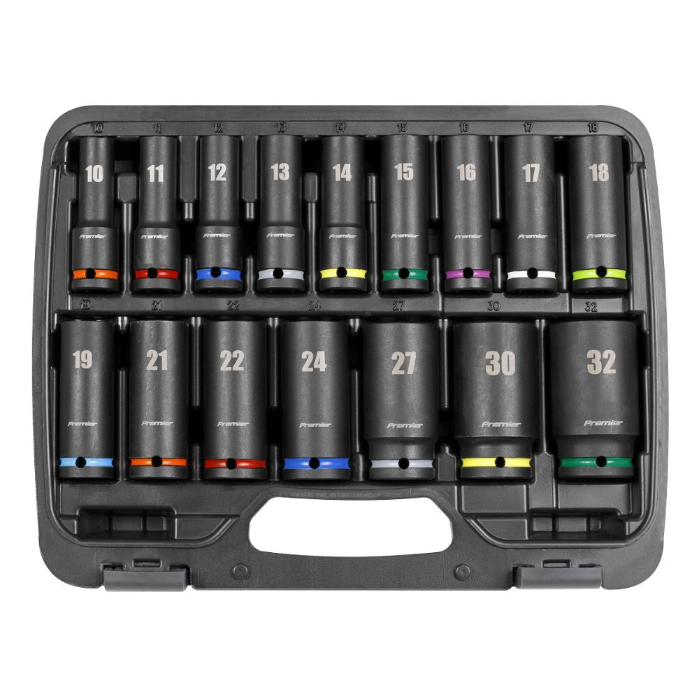 SEALEY IMPACT SOCKET SET 16PC 1/2 SQ DRIVE