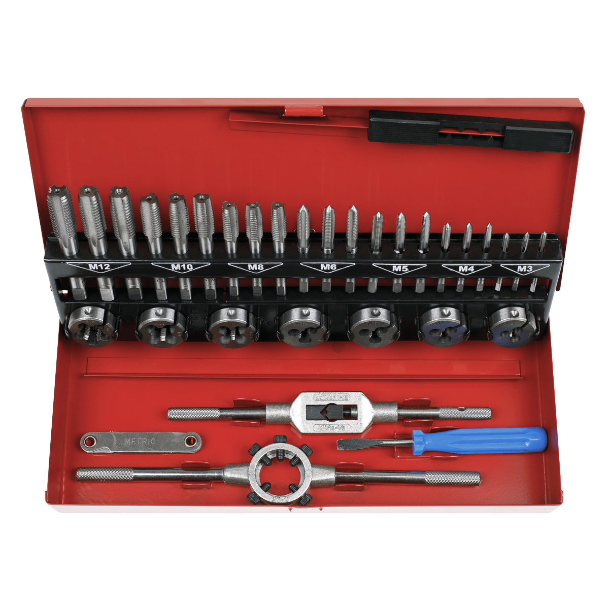 SEALEY TAP AND DIE SET 32PC SPLIT DIES METRIC