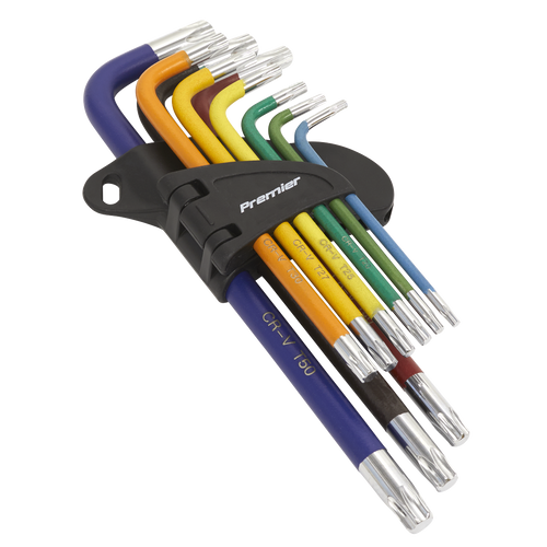 SEALEY TRX STAR KEY SET 9PC COLOUR CODED