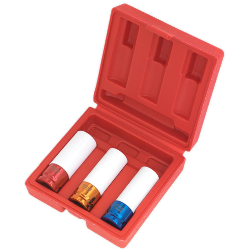 SEALEY ALLOY WHEEL IMPACT SOCKET SET 3PC 1/2