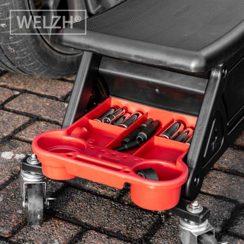 Welzh - Mobile Stool With Storage Trays