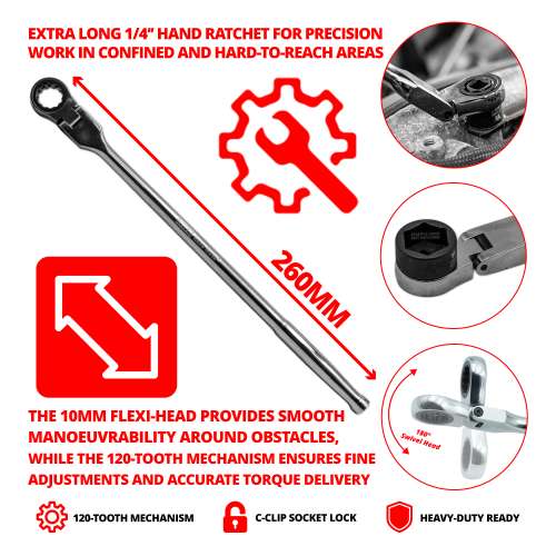 Welzh - Welzh Nano-Mate™ Hand Ratchet; Extra Long 1/4&#39;&#39;