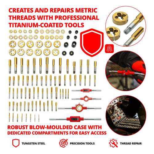 Welzh - 119-Piece Titanium Metric Tap &amp; Die Set