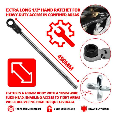 Welzh - Welzh Nano-Mate™ Hand Ratchet; Extra Long 1/2&#39;&#39;