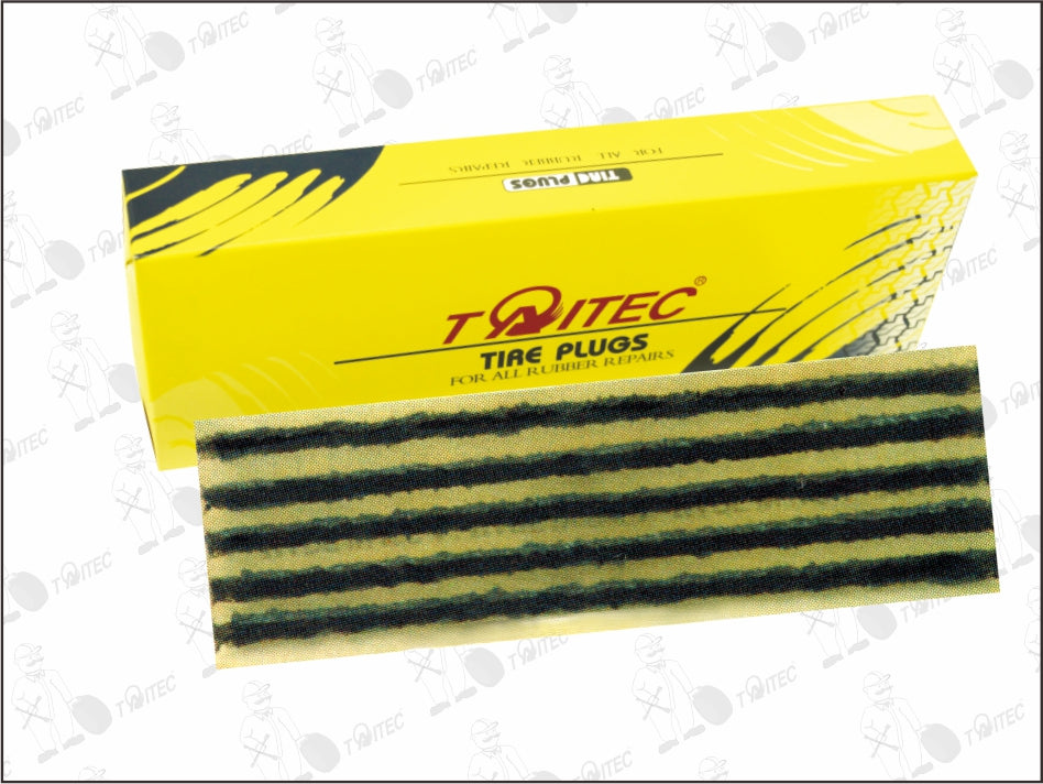 TAITEC RUBBER REPAIR STRING 6mm x 200mm Tyre Seal Black (30pcs)
