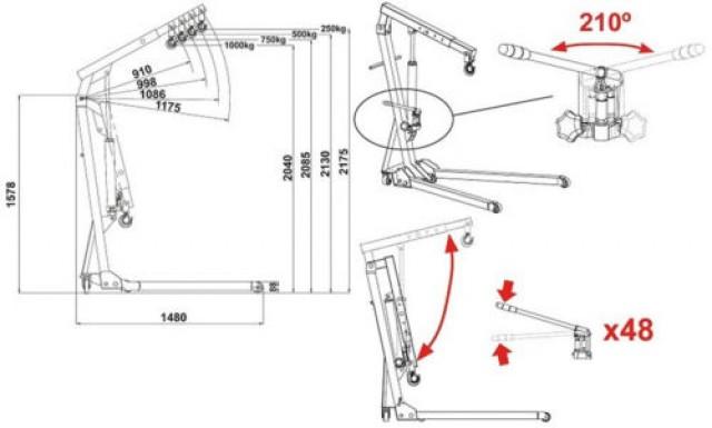 BAHCO BH6FC1000 1T Foldable Crane