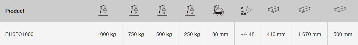 BAHCO BH6FC1000 1T Foldable Crane