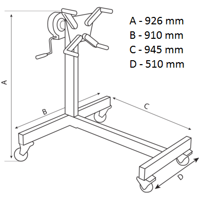 Bahco BH8AC2-500  500kg Geared Engine Stand