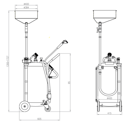 2 in 1 Bahco oil drainer with tank capacity 90L